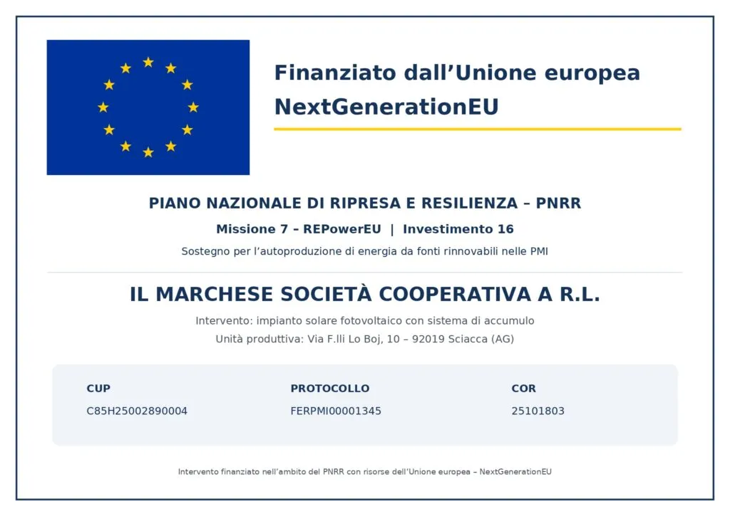 Targa PNRR Il Marchese